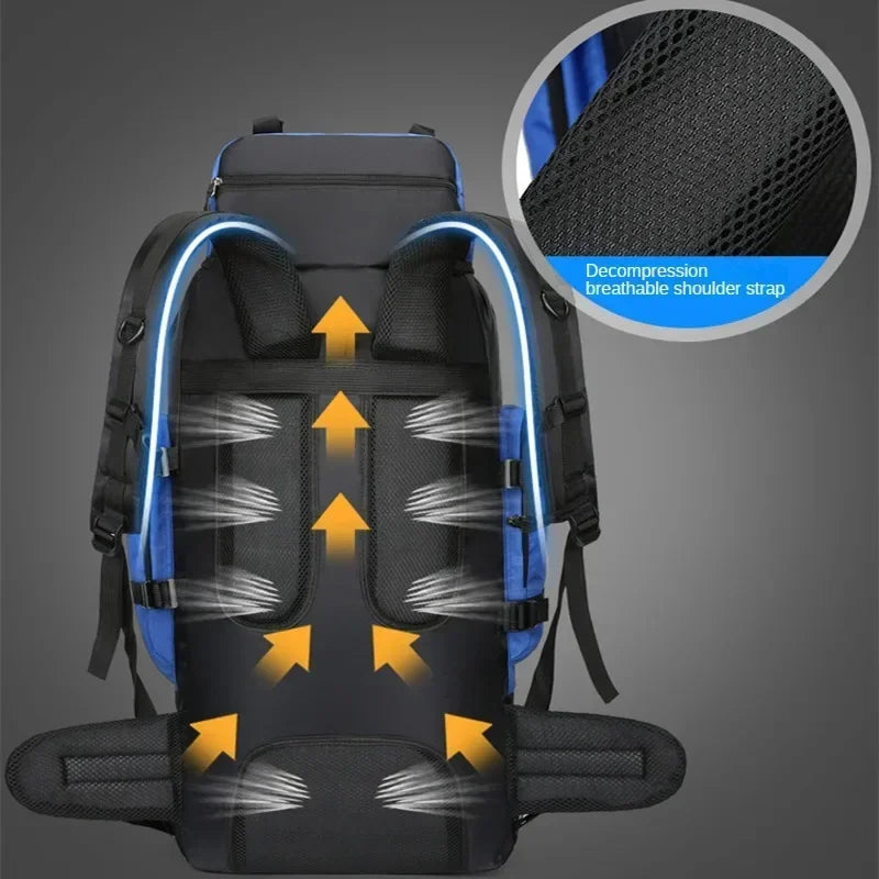 90L Waterproof Hiking Backpack: Large Capacity Trekking Bag