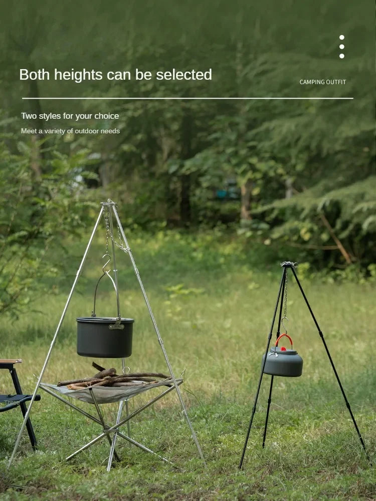 Camping Bonfire Tripod: Portable Aluminum Stand