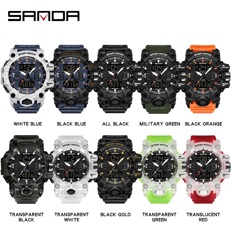 SANDA Men Sports Watches ary Watch