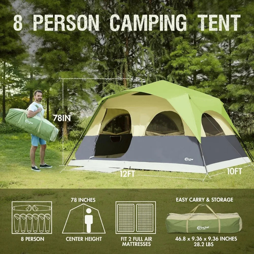 Instant 8-Person Waterproof Family Tent
