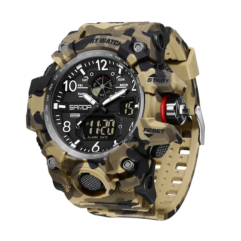 SANDA Camouflage LED Military Watch