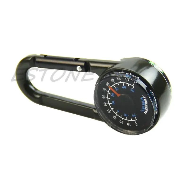Hiking Metal Carabiner Mini Compass Thermometer Keychain