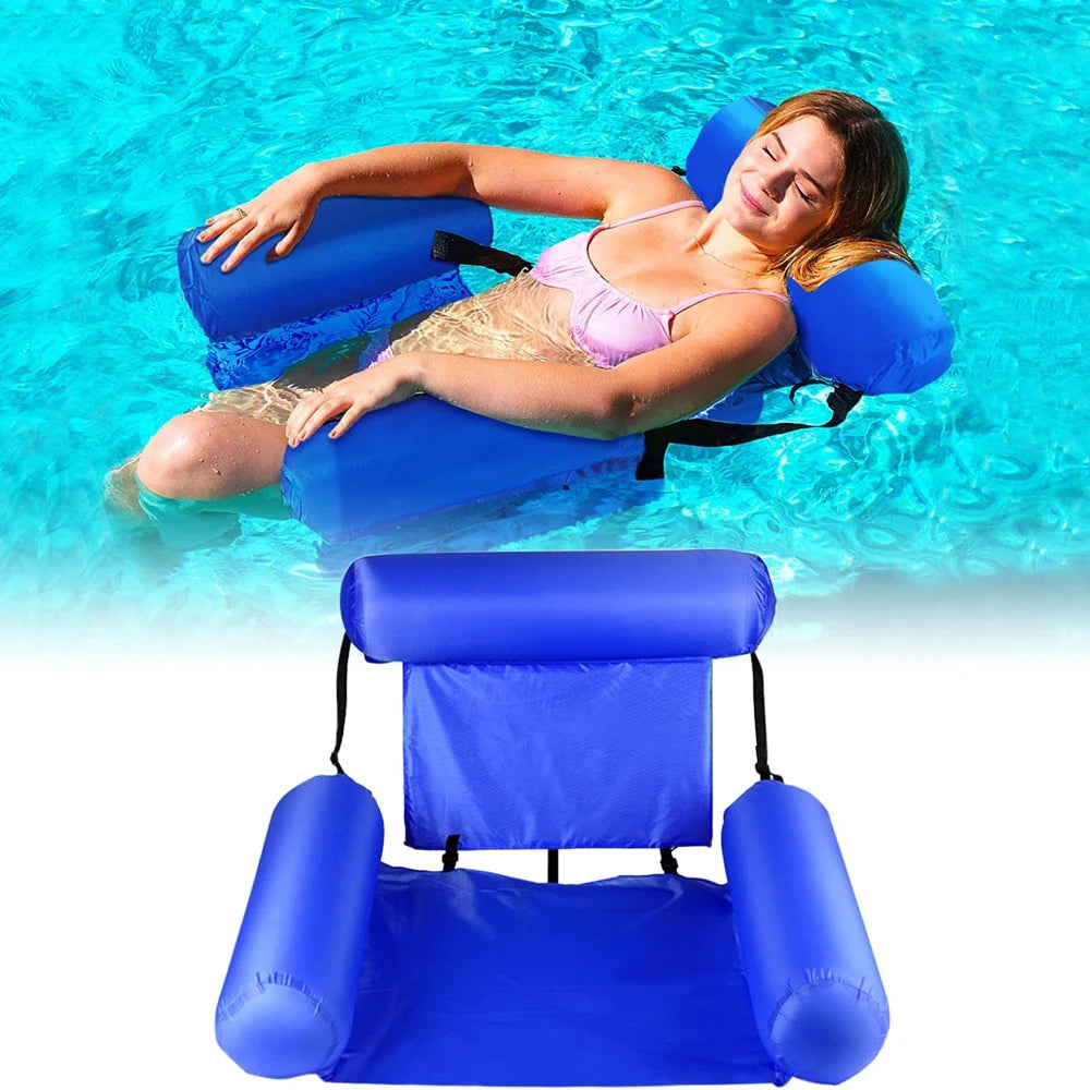 Inflatable Floating Lounger with Backrest