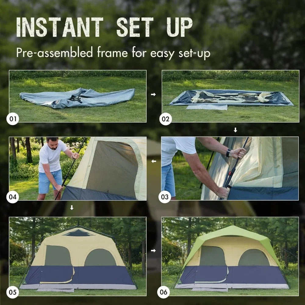Instant 8-Person Waterproof Family Tent