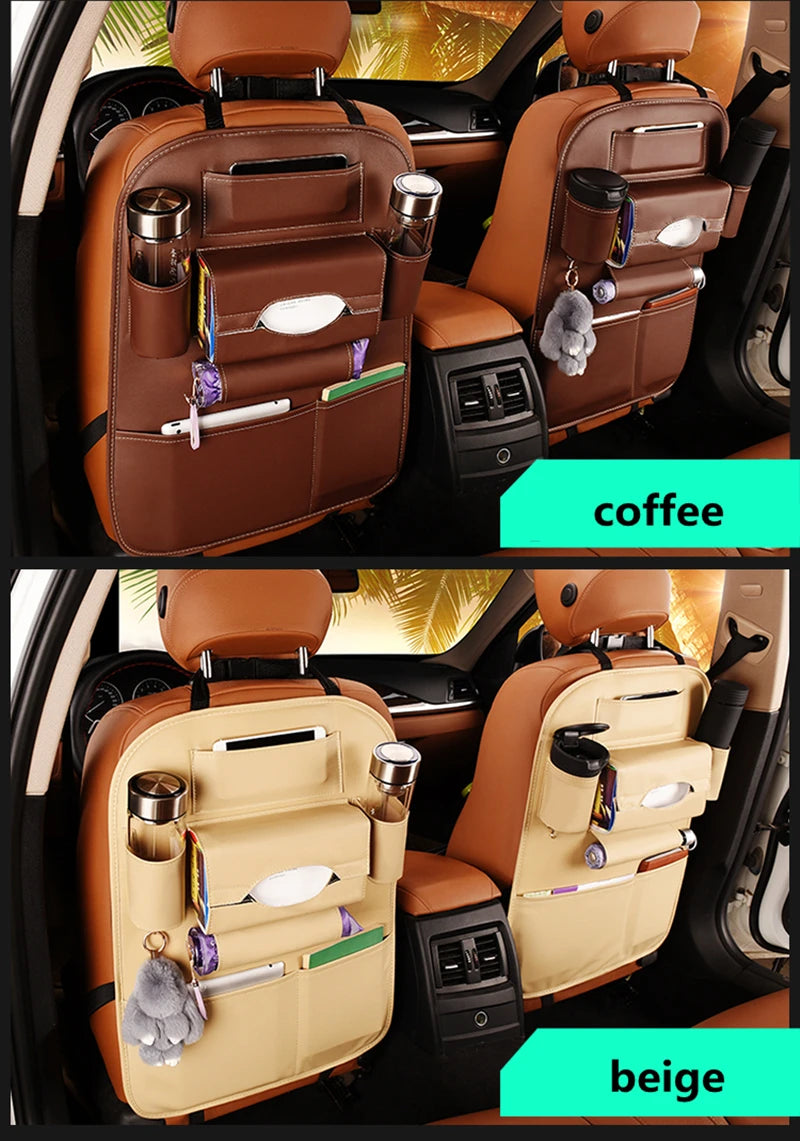 PU Leather Car Seat Organizer