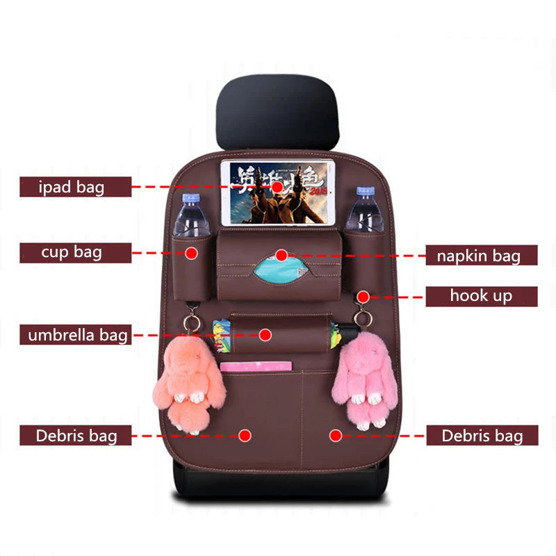 PU Leather Car Seat Organizer