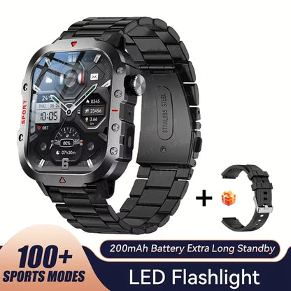LAXASFIT Outdoor Smartwatch – Bluetooth & LED Flashlight