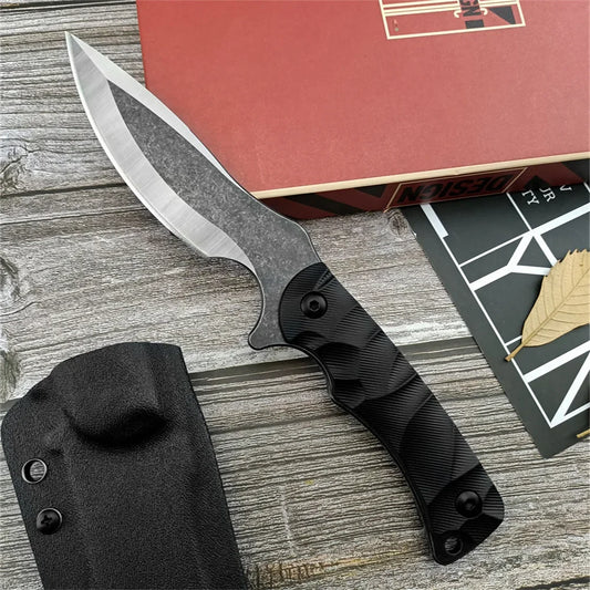 Tactical Self-Defense Fixed Knife: 8Cr13Mov Blade, G10 Handle
