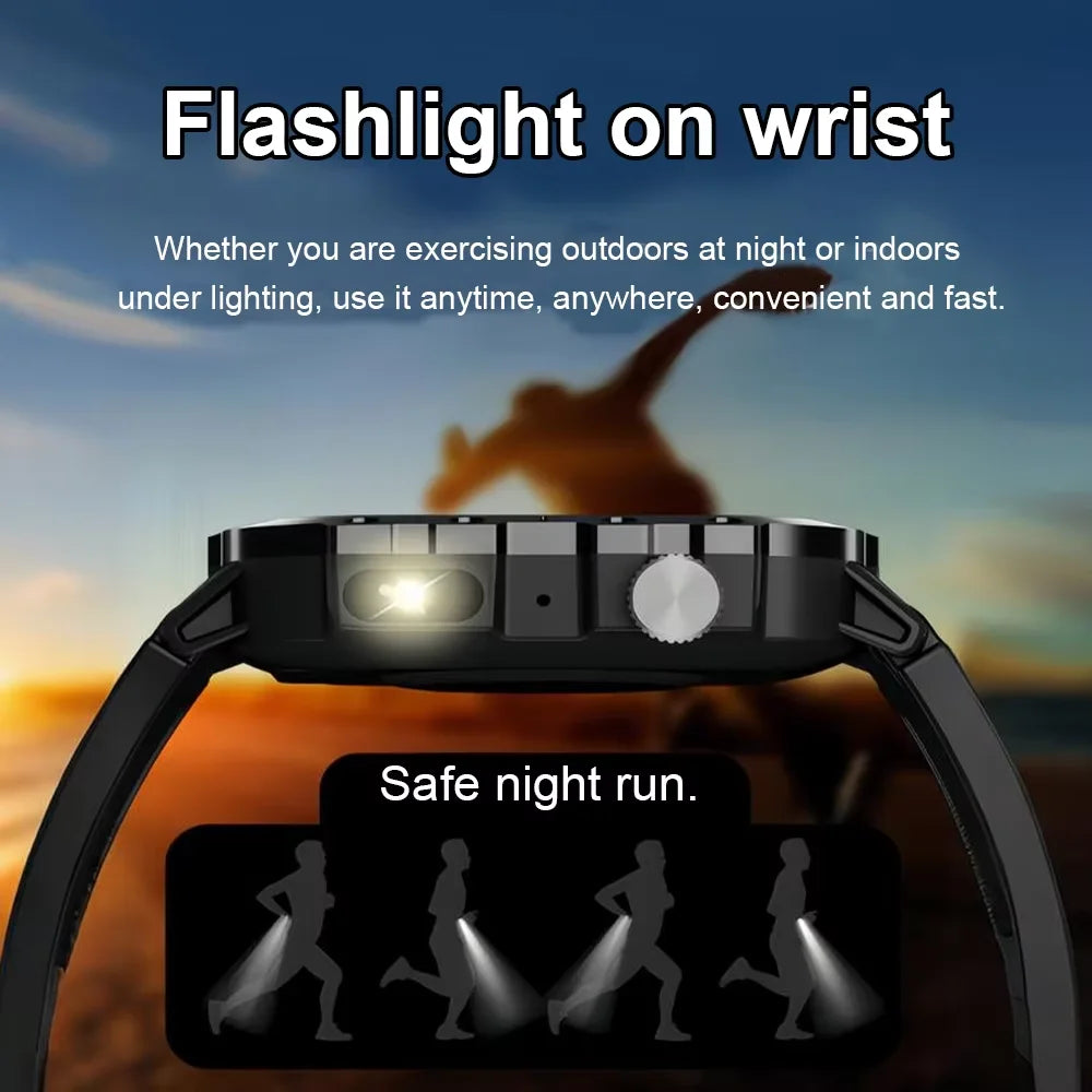 LAXASFIT Outdoor Smartwatch – Bluetooth & LED Flashlight
