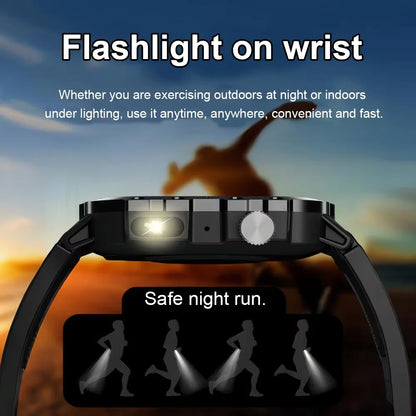LAXASFIT Outdoor Smartwatch – Bluetooth & LED Flashlight