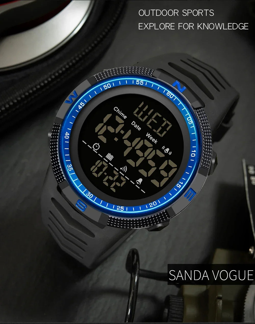 SANDA 6014 Waterproof Multifunctional Sports Watch