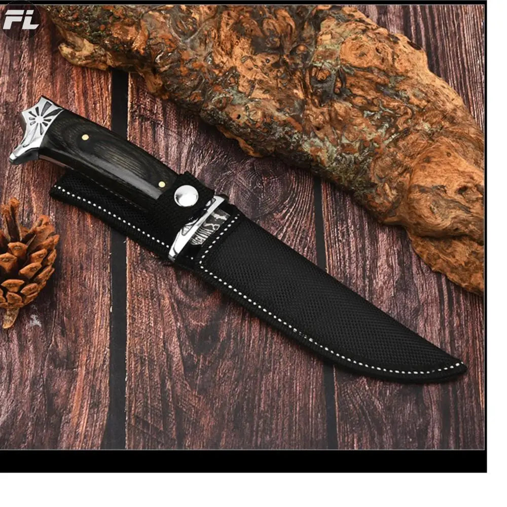 Handmade Forged Boning Knife with Ebony Handle: High Hardness Steel Survival Knife