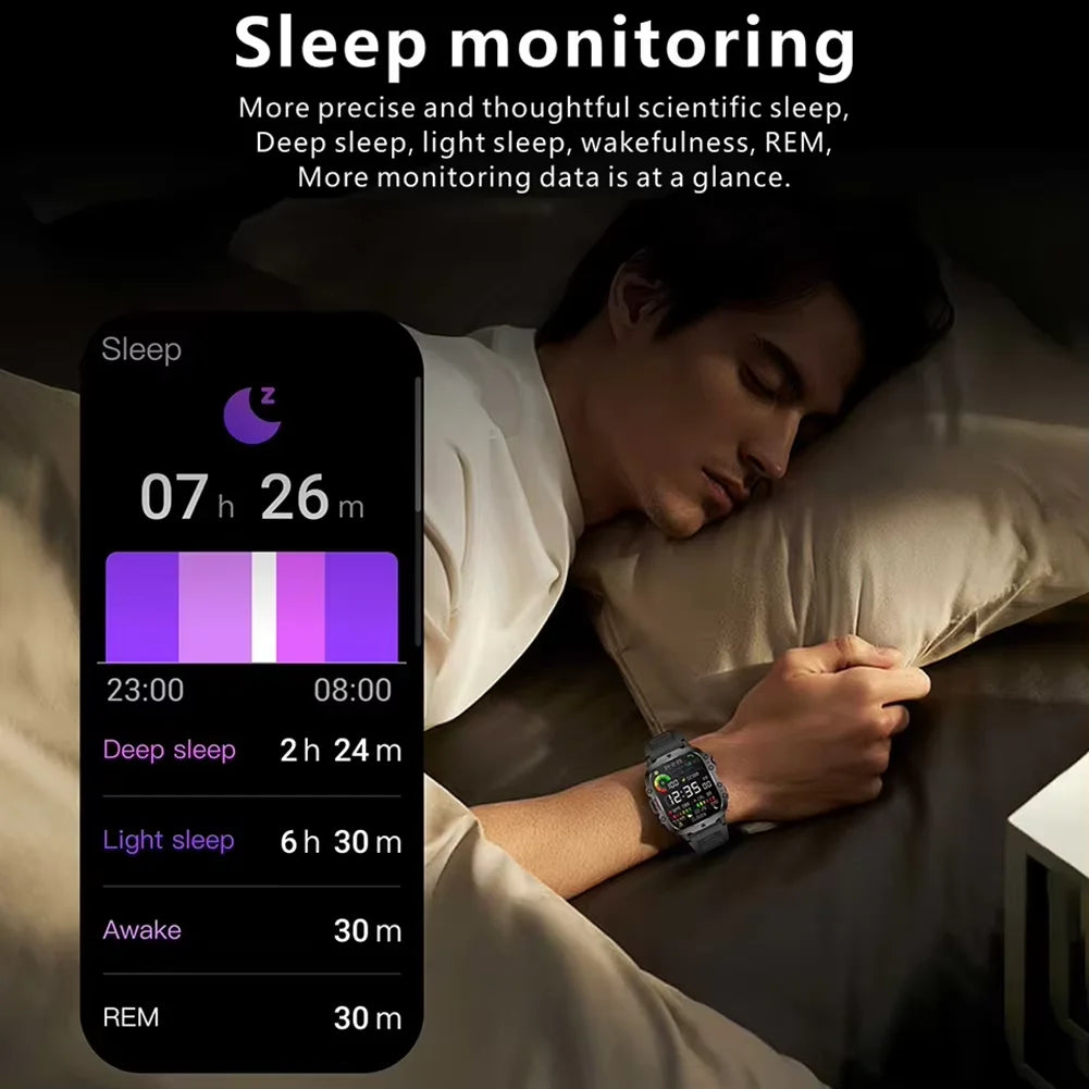 LAXASFIT Outdoor Smartwatch – Bluetooth & LED Flashlight