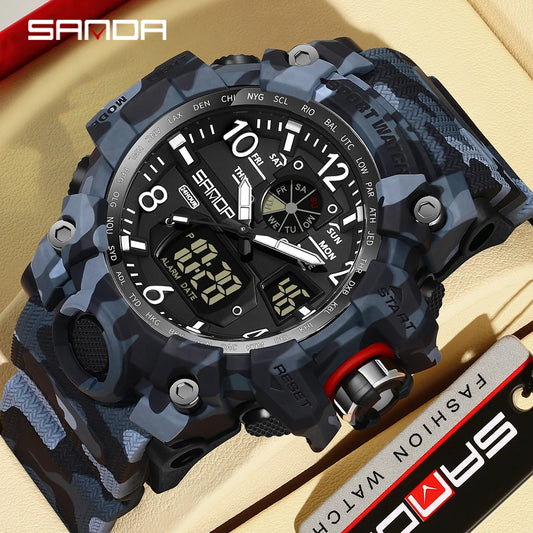 SANDA Camouflage LED Military Watch