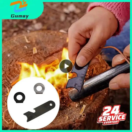 Magnesium Flint Scraper Stone Fire Starter Lighter Bottle Opener Tools