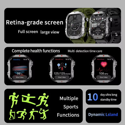 LAXASFIT Outdoor Smartwatch – Bluetooth & LED Flashlight
