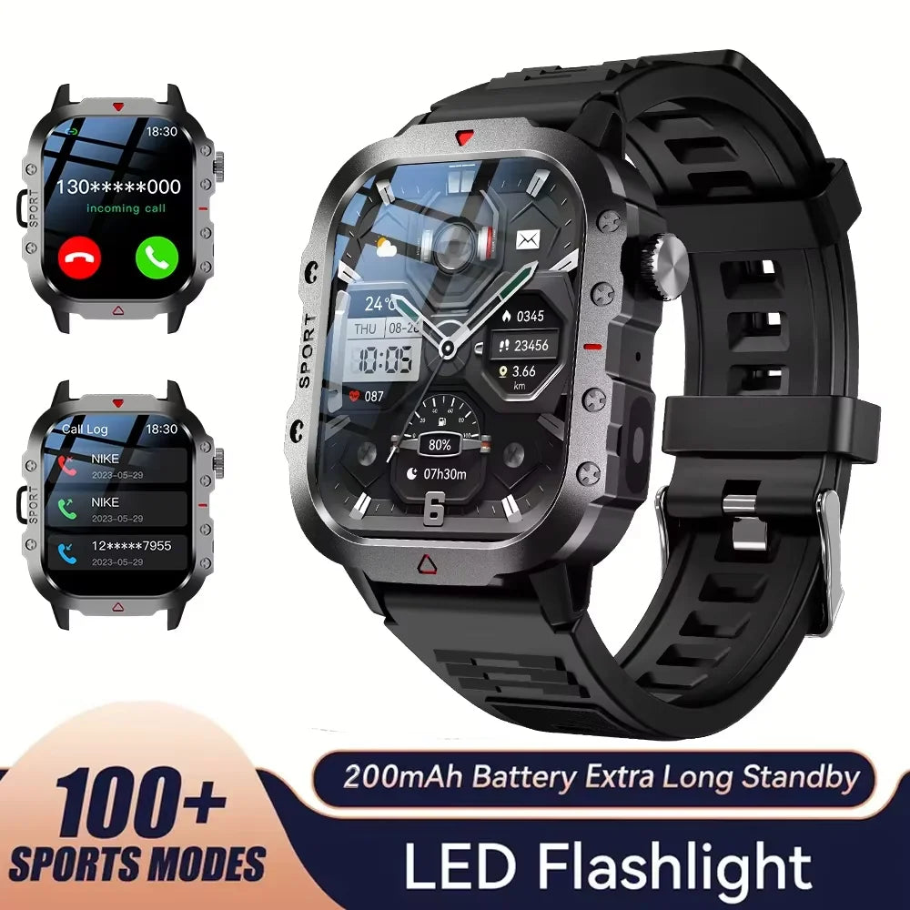 LAXASFIT Outdoor Smartwatch – Bluetooth & LED Flashlight