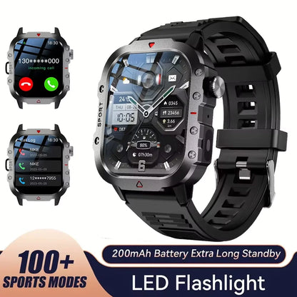 LAXASFIT Outdoor Smartwatch – Bluetooth & LED Flashlight