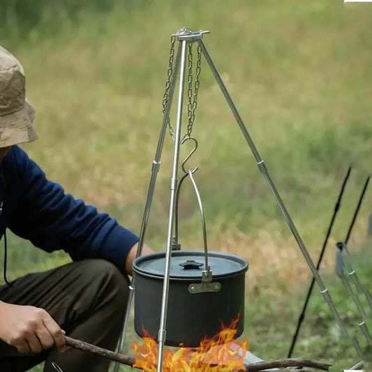 Camping Bonfire Tripod: Portable Aluminum Stand
