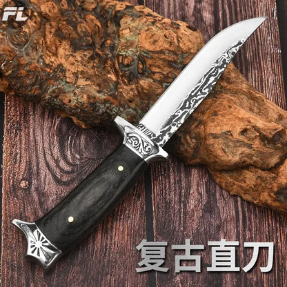 Handmade Forged Boning Knife with Ebony Handle: High Hardness Steel Survival Knife