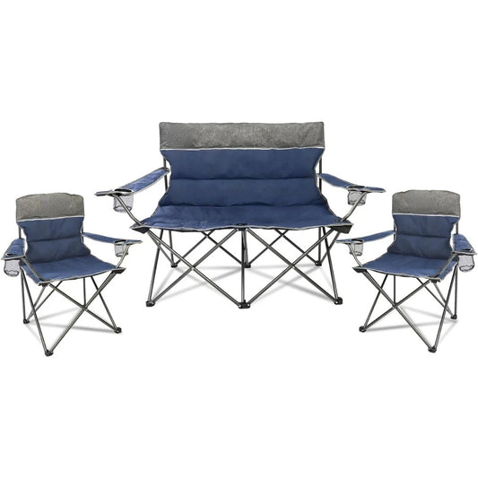 Heavy-Duty Camping Chair 3-Piece Set