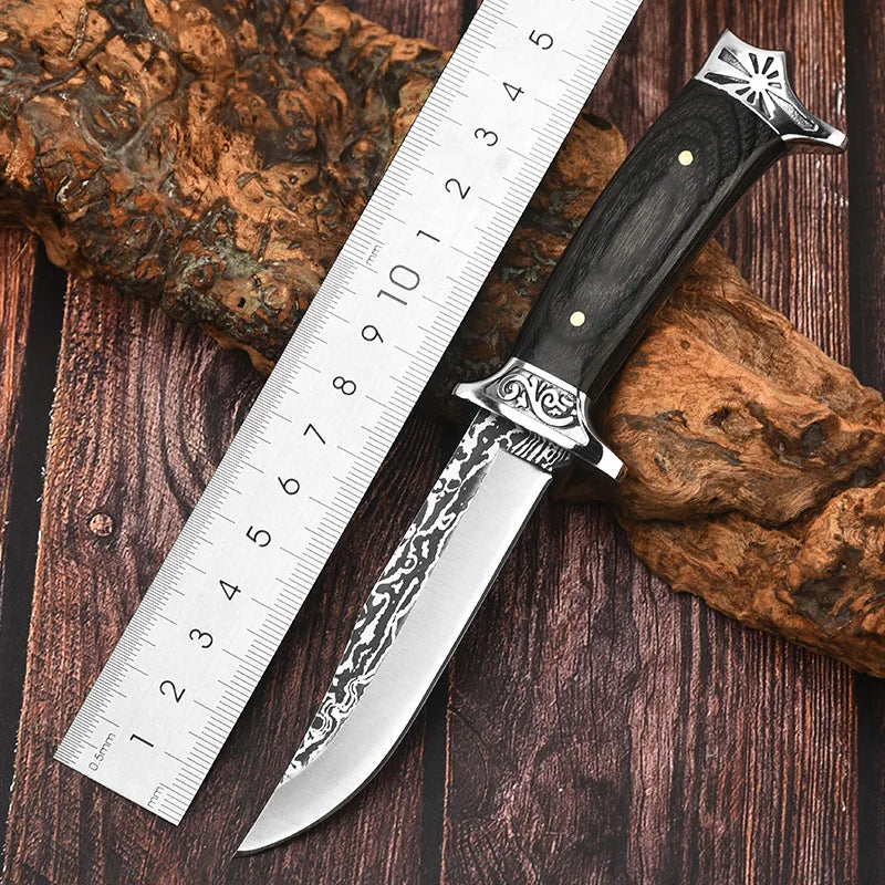 Handmade Forged Boning Knife with Ebony Handle: High Hardness Steel Survival Knife