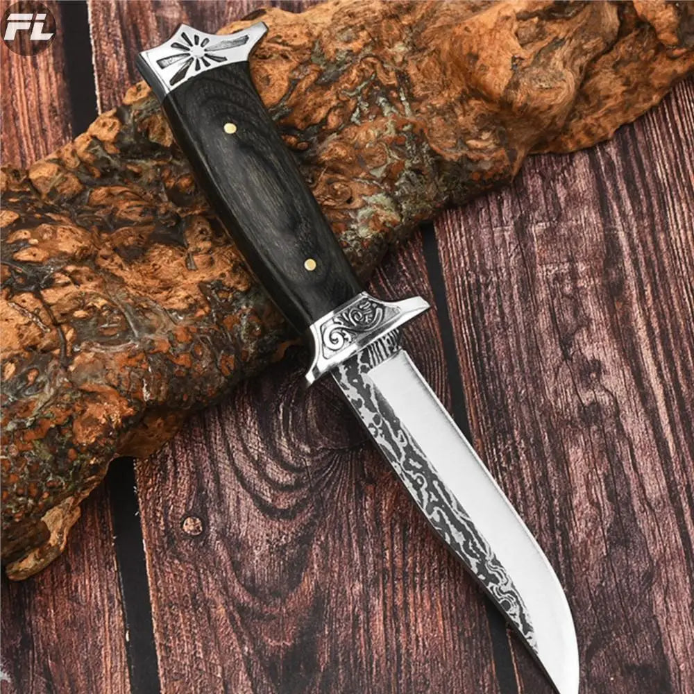 Handmade Forged Boning Knife with Ebony Handle: High Hardness Steel Survival Knife